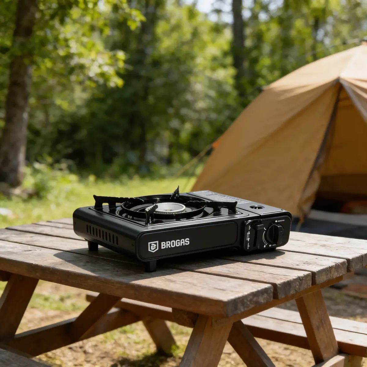 Anafe para Camping a Gas Brogas 465 + Maletin + 4 Cartuchos