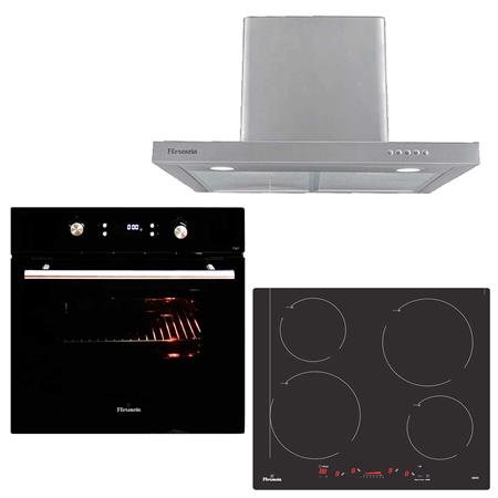 Horno eléctrico de empotrar + Anafe eléctrico 4H + Extractor Florencia