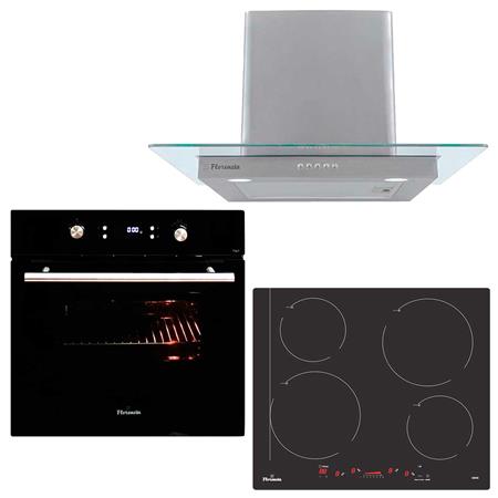 Horno eléctrico de empotrar + Anafe eléctrico 4H + Extractor Florencia