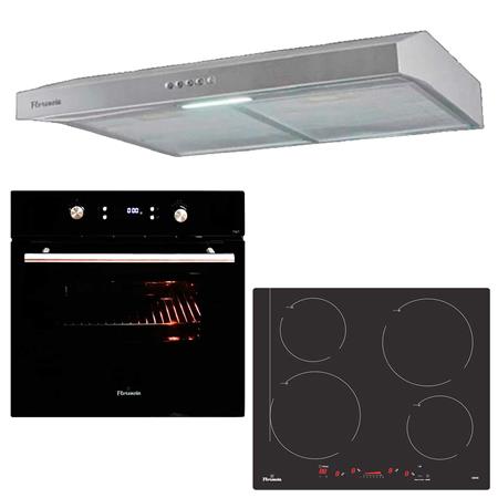 Horno eléctrico de empotrar + Anafe eléctrico 4H + Extractor Florencia