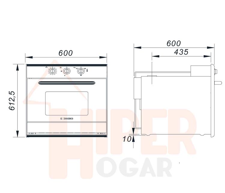 Horno A Gas Domec HX16 Reflex - HiperHogar