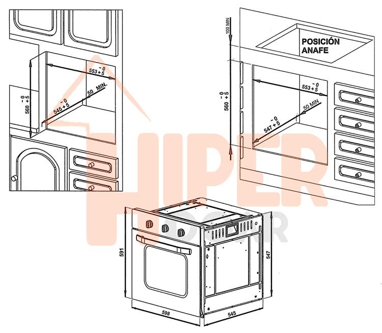 Horno Eléctrico de Empotrar Florencia 7887 - HiperHogar