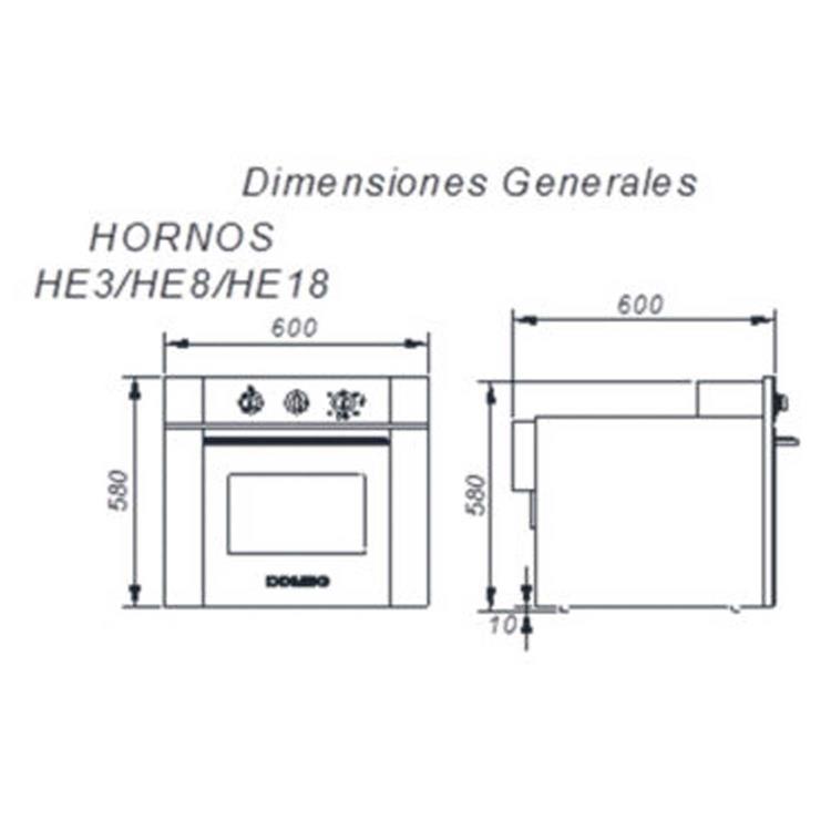 Horno a Gas Domec H18 Reflex - HiperHogar